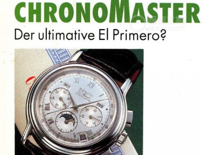 1995年5月/6月，《German Chronos》雜志在他們的封面上展示了真力時410。寫道“終極El Primero?”