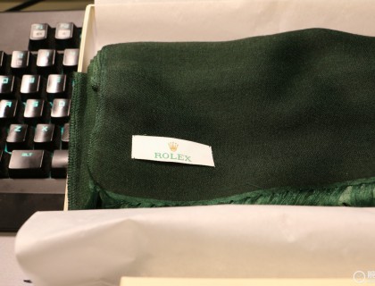 纯绿色的丝巾，非常丑，拍个Logo怕别人不知道（斜眼）