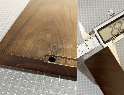 整块黑胡桃木实木厚度达2.5cm