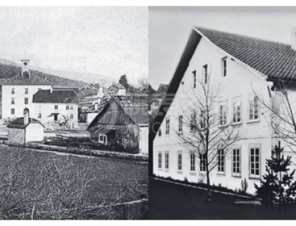 20世纪初的维莱尔小镇（左）与宝珀早期的工坊（右）