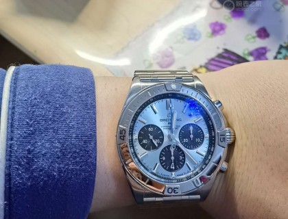 上手照，真的真的很漂亮，镀蓝膜+冰蓝盘+铂金圈，毒毒毒