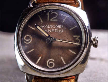 RADIOMIR PANERAI 字样 Ref.3646 
1950年代替换损坏的原装表盘 金针 （Ref.6152-1款式）