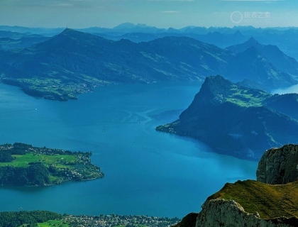天气晴朗，瑞士🇨🇭琉森湖畔，登山、游船、吹风