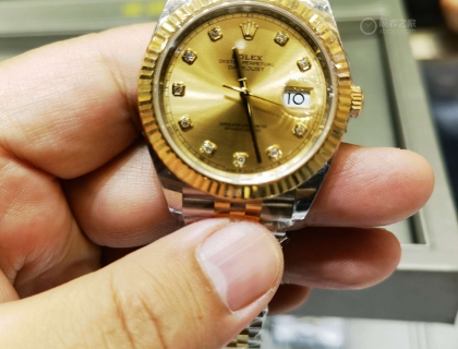 41玫瑰金钻刻表盘