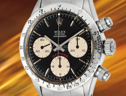 劳力士“Cosmograph Daytona ‘Die To Drive’”型号6265精钢链带计时腕表约1972年制，原物主收藏成交价：215,900美元