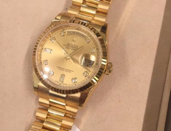 DAYDATE40 玫瑰金绿面金劳228235