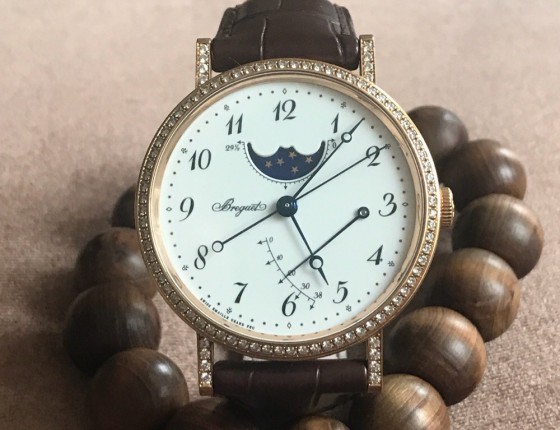 Breguet宝玑珐琅大明盘月相动力存储钻石手表