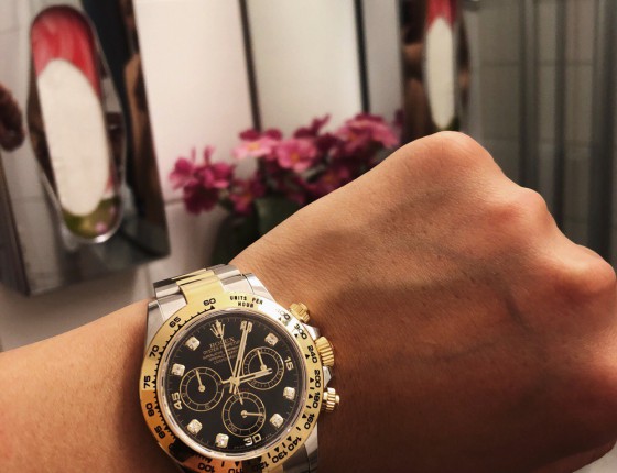 没买成最爱的宝珀6654转而瑞士购入间金带钻迪通拿