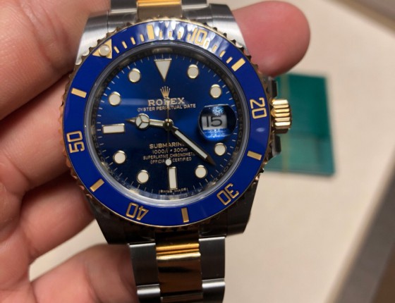 人生入第一块劳力士！间金蓝水鬼！